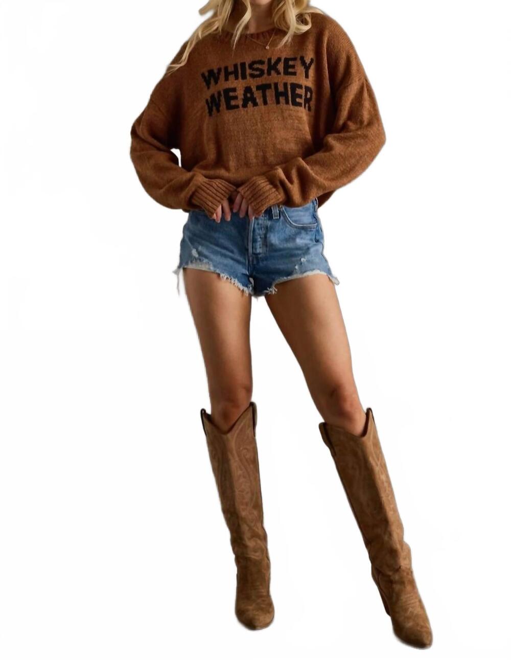 NEW PANACHE lightweight whiskey weather sweater in brown